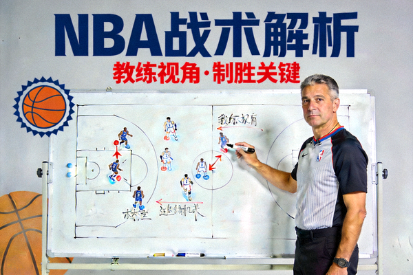 NBA战术分析专栏封面 - 教练在白板前讲解战术